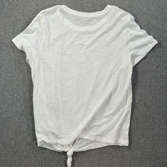 Social Standard by Sanctuary Knotted Hem Tee Shirt Women's XL White Short Sleeve - Picture 6 of 7